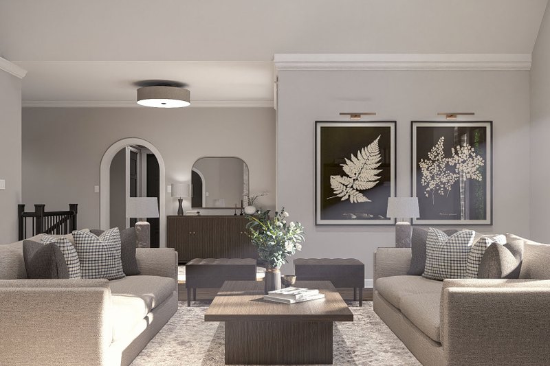 Architectural House Design - Interior - Family Room 1 for Tudor House Plan #455-796 - 3 bed, 2 bath