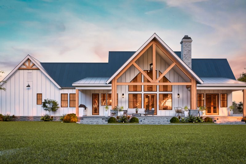 Dream House Plan - Exterior - Rear Elevation for Farmhouse House Plan #119-475 - 3 bed, 3.5 bath
