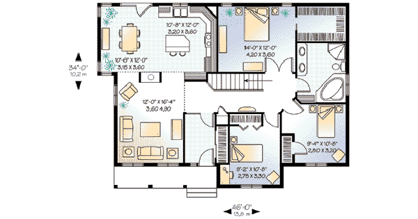 House Plan Design - Traditional Floor Plan - Main Floor Plan #23-394