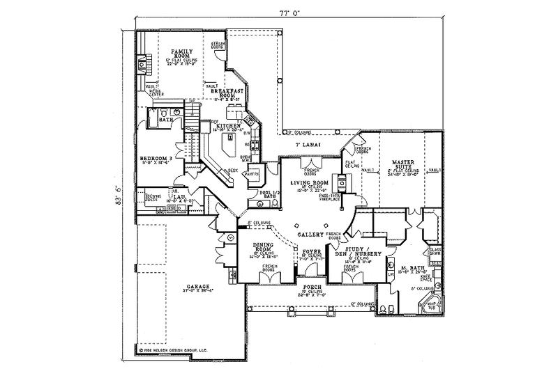 Architectural House Design - Floor Plan - Main Floor for Southern House Plan #17-230 - 4 bed, 3.5 bath
