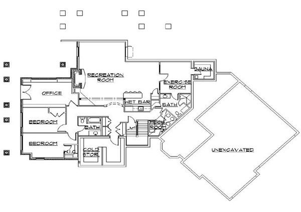 Home Plan - Traditional Floor Plan - Lower Floor Plan #5-298