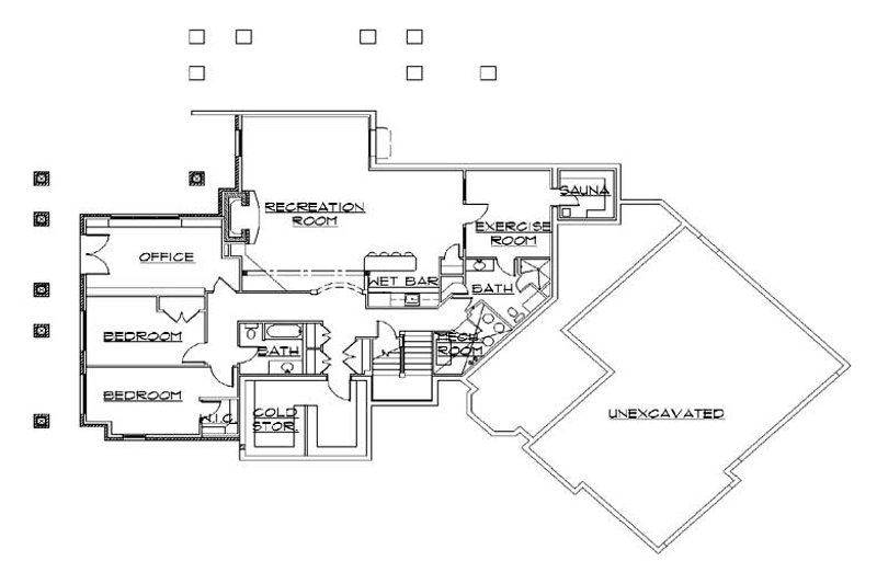 Architectural House Design - Floor Plan - Lower Floor for Traditional House Plan #5-298 - 3 bed, 4 bath