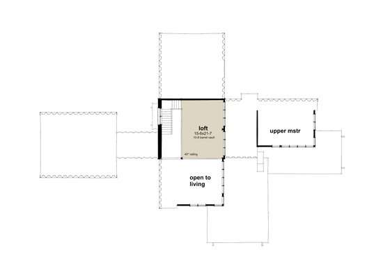 Floor Plan - Upper Floor for Barndominium House Plan #120-283 - 3 bed, 2 bath