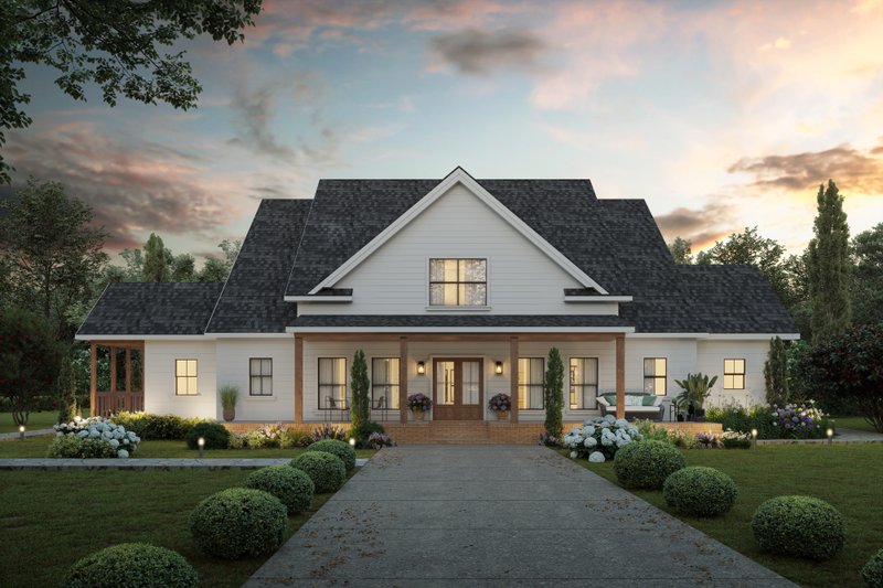 House Blueprint - Exterior - Front Elevation 3 for Farmhouse House Plan #1117-44 - 4 bed, 3.5 bath