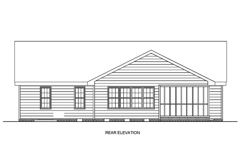 House Design - Exterior - Front Elevation 5 for Ranch House Plan #54-632 - 3 bed, 2 bath
