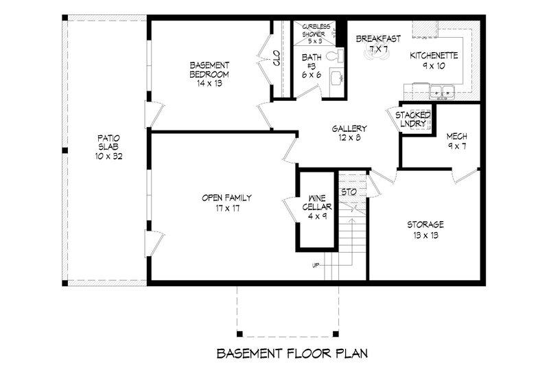 Architectural House Design - Floor Plan - Lower Floor for Southern House Plan #932-792 - 4 bed, 3.5 bath