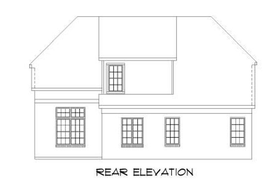 Exterior - Rear Elevation for Traditional House Plan #424-112 - 3 bed, 2.5 bath