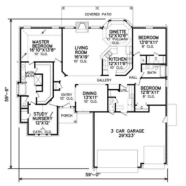 Traditional Floor Plan - Main Floor Plan #65-278