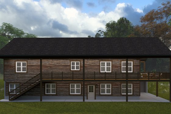 Exterior - Rear Elevation 2 for Cabin House Plan #1060-355 - 2 bed, 2 bath