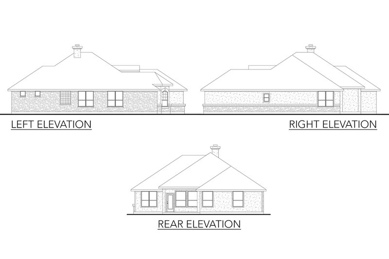 House Blueprint - Exterior - Other Elevation for Mediterranean House Plan #80-143 - 4 bed, 2.5 bath