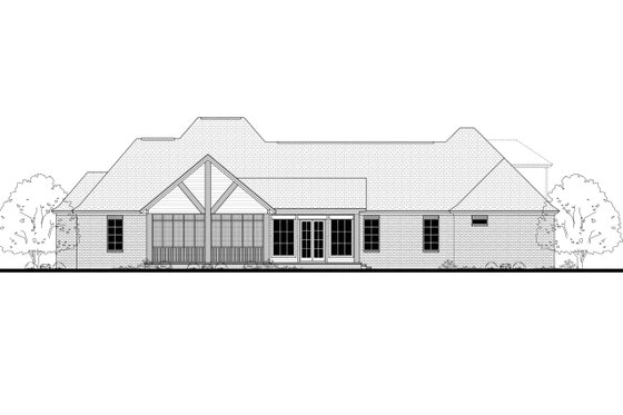 Exterior - Rear Elevation for Traditional House Plan #430-127 - 4 bed, 3.5 bath