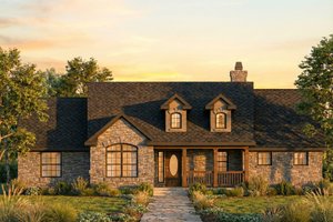 Exterior - Front Elevation for Country House Plan #80-203 - 3 bed, 2.5 bath
