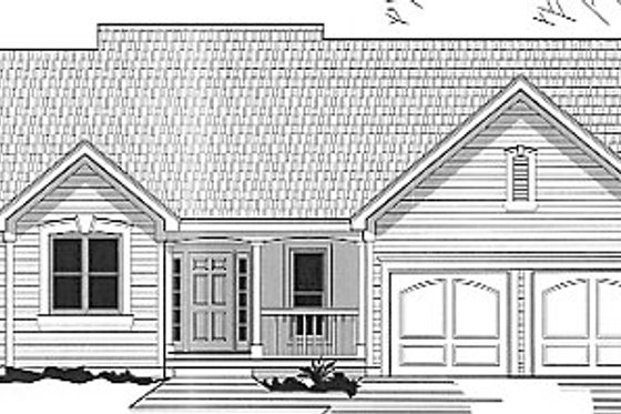 Exterior - Front Elevation for Traditional House Plan #67-665 - 3 bed, 2 bath