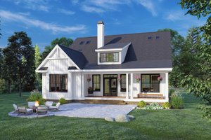 Exterior - Rear Elevation for Farmhouse House Plan #929-1136 - 3 bed, 3.5 bath