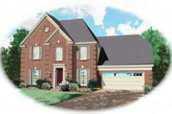 Exterior - Front Elevation for European House Plan #81-659 - 3 bed, 2.5 bath