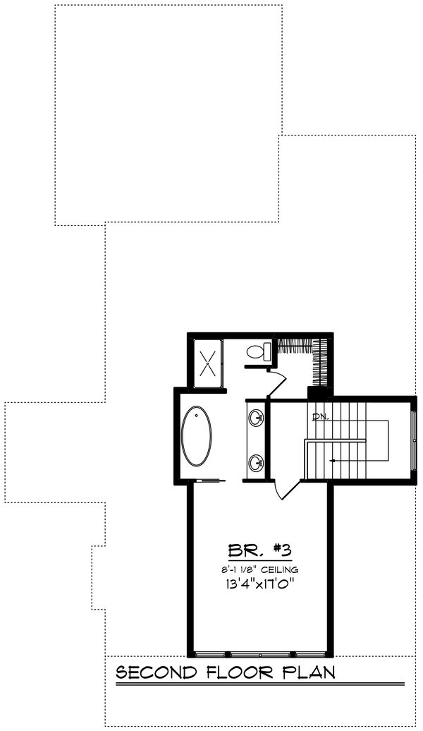 Farmhouse Floor Plan - Upper Floor Plan #70-1419
