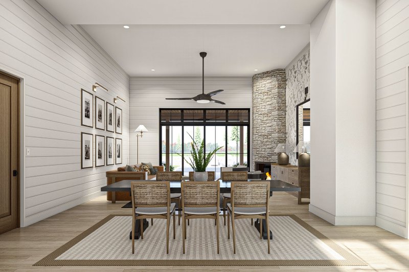 House Blueprint - Interior - Dining Room for Barndominium House Plan #455-543 - 2 bed, 1 bath