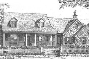 Country Exterior - Front Elevation Plan #310-611