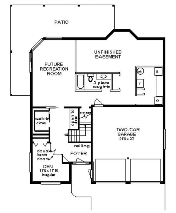 House Design - Mediterranean Floor Plan - Lower Floor Plan #18-212