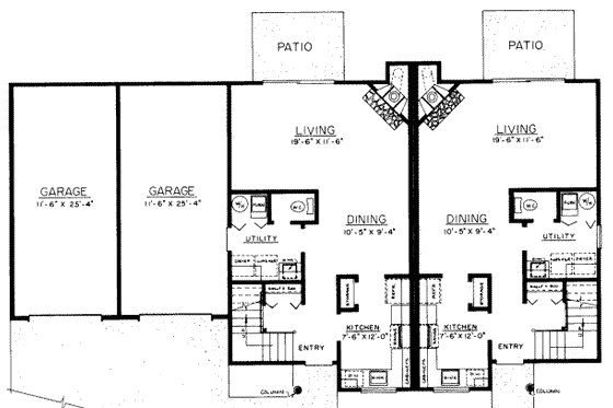 Floor Plan - Main Floor for Southern House Plan #303-158 - 3 bed, 1.5 bath