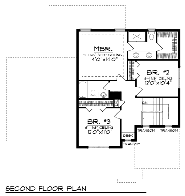 Home Plan - Traditional Floor Plan - Upper Floor Plan #70-949