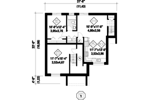 Floor Plan - Lower Floor for Contemporary House Plan #25-4354 - 3 bed, 2 bath