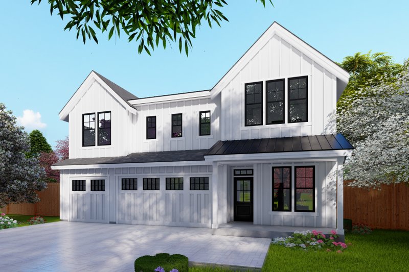 Dream House Plan - Prairie Exterior - Front Elevation Plan #53-758