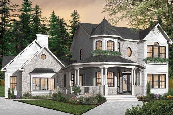 Exterior - Front Elevation 3 for Victorian House Plan #23-750 - 4 bed, 3.5 bath