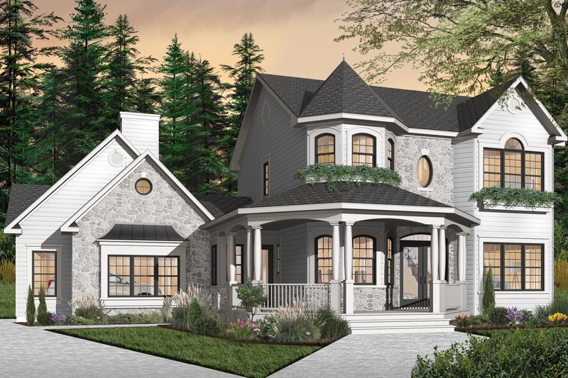 Home Plan - Exterior - Front Elevation 3 for Victorian House Plan #23-750 - 4 bed, 3.5 bath