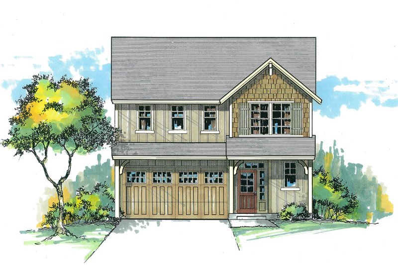 House Plan Design - Craftsman Exterior - Front Elevation Plan #53-586