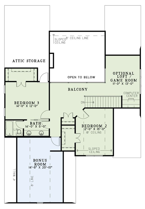 Tudor Floor Plan - Upper Floor Plan #17-2494