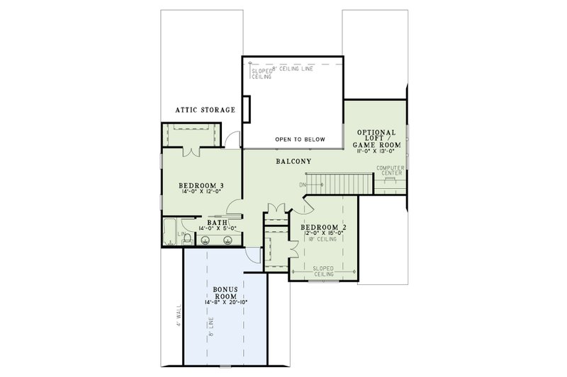 Dream House Plan - Floor Plan - Upper Floor for Tudor House Plan #17-2494 - 4 bed, 3 bath