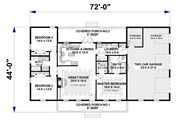 Farmhouse Style House Plan - 3 Beds 2 Baths 1615 Sq/Ft Plan #44-258 