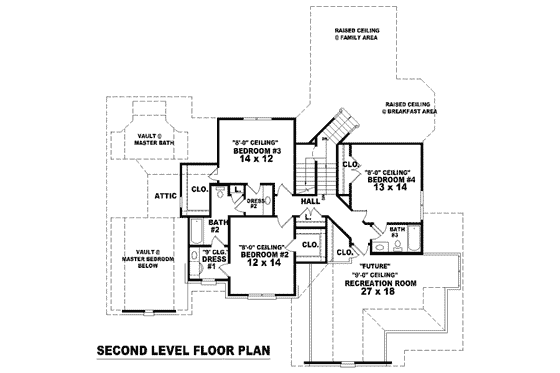 Floor Plan - Upper Floor for European House Plan #81-1118 - 4 bed, 3.5 bath