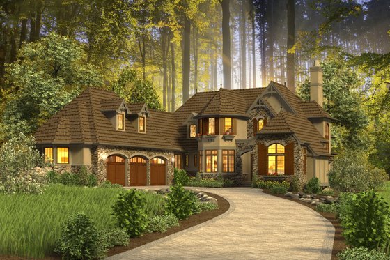 Exterior - Front Elevation 8 for European House Plan #48-625 - 3 bed, 3.5 bath