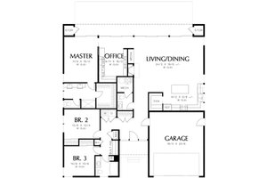 Floor Plan - Main Floor for Contemporary House Plan #48-471 - 3 bed, 2.5 bath