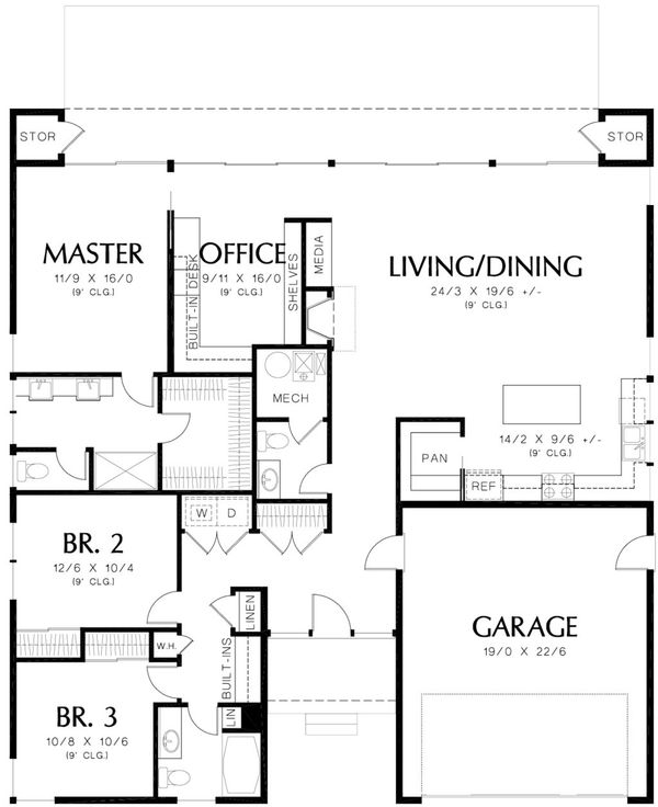 Architectural House Design - Contemporary Floor Plan - Main Floor Plan #48-471