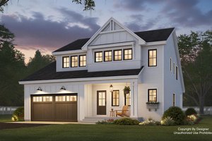 Home Plan - Exterior - Front Elevation for Farmhouse House Plan #51-1554 - 4 bed, 4.5 bath