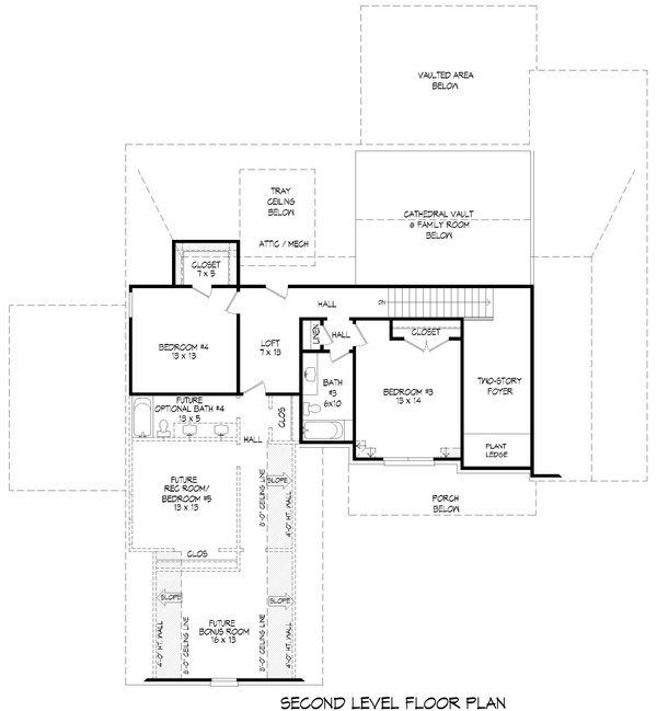 Farmhouse Floor Plan - Upper Floor Plan #932-1165