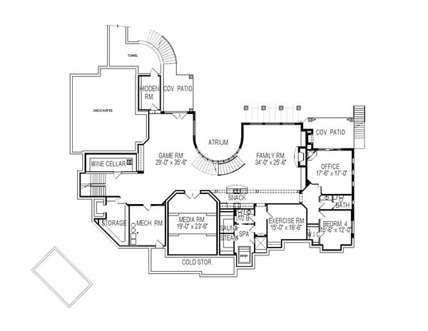 House Plan Design - European Floor Plan - Lower Floor Plan #920-126