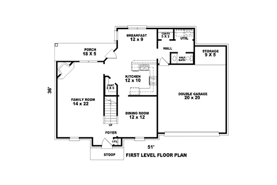 Floor Plan - Main Floor for European House Plan #81-13607 - 3 bed, 2.5 bath