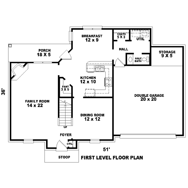 Floor Plan - Main Floor for European House Plan #81-13607 - 3 bed, 2.5 bath