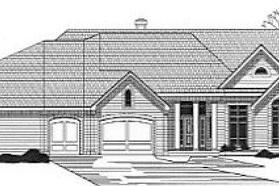 Exterior - Front Elevation for Traditional House Plan #67-215 - 3 bed, 4 bath