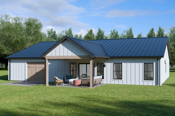 Exterior - Rear Elevation 1 for Cabin House Plan #1089-51 - 2 bed, 2 bath