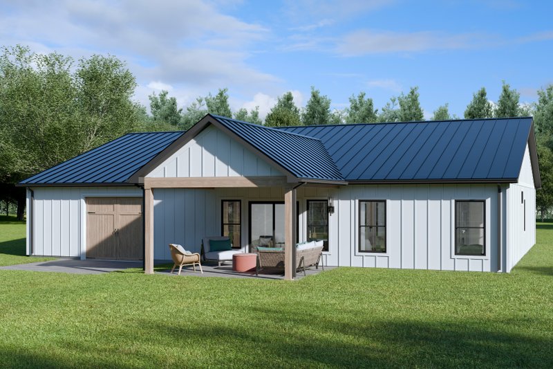 Dream House Plan - Exterior - Rear Elevation 1 for Cabin House Plan #1089-51 - 2 bed, 2 bath