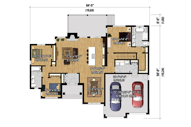 Dream House Plan - Floor Plan - Main Floor 1 for Ranch House Plan #25-4456 - 3 bed, 2 bath