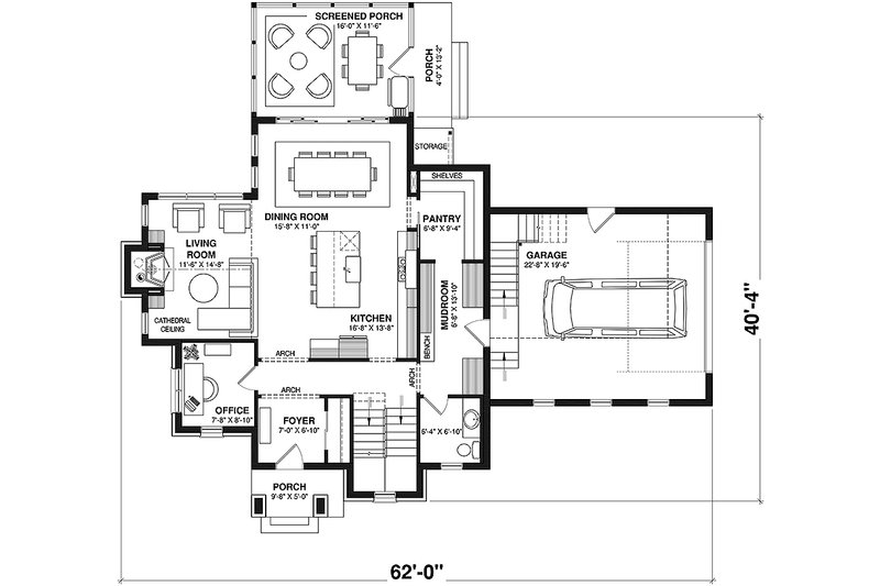 Dream House Plan - Floor Plan - Main Floor for Country House Plan #23-2816 - 5 bed, 3.5 bath
