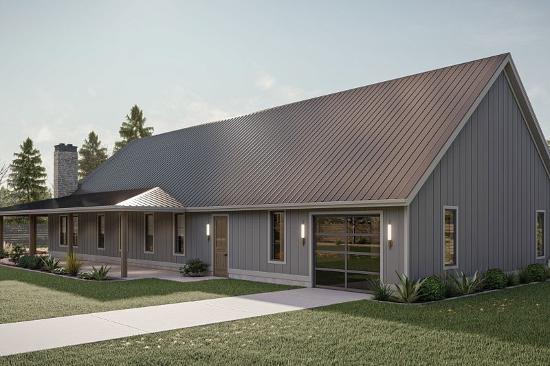 Architectural House Design - Exterior - Rear Elevation for Barndominium House Plan #455-531 - 3 bed, 2 bath