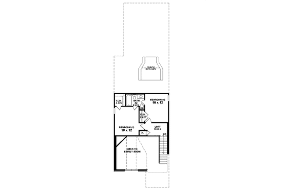 Floor Plan - Upper Floor for Traditional House Plan #81-13611 - 3 bed, 2.5 bath