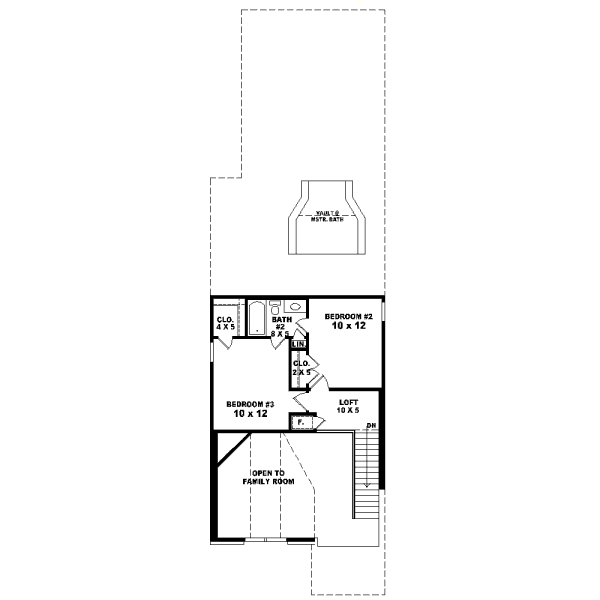 Traditional Floor Plan - Upper Floor Plan #81-13611